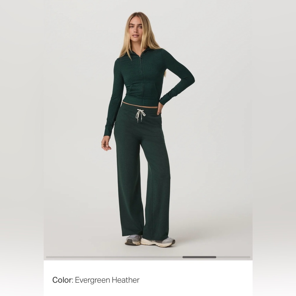 NWT Women's Halo Essential Wide Leg Pants, Evergreen, Large